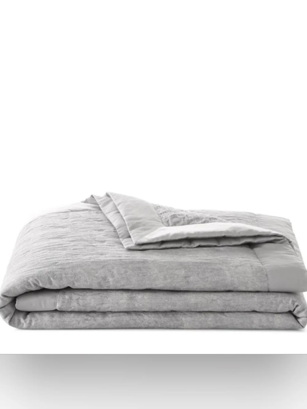 Hudson Park Collection Pale Silver Rippled Texture King Coverlet